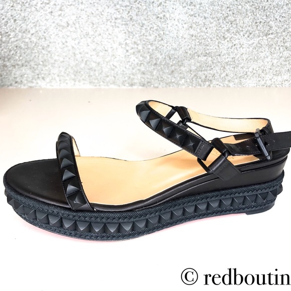 Christian Louboutin Shoes - Cataclou 60 embellished wedge sandals Louboutin 38
